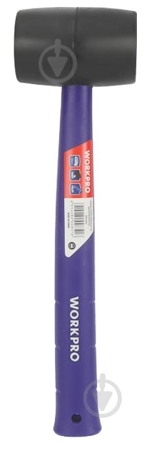 Киянка WORKPRO 450 гр чорная пластиковая ручка PRO - фото 1
