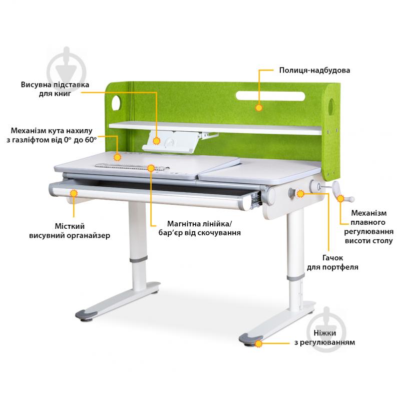 Дитячий стіл Mealux Denver Green (BD-660 Z) - фото 2