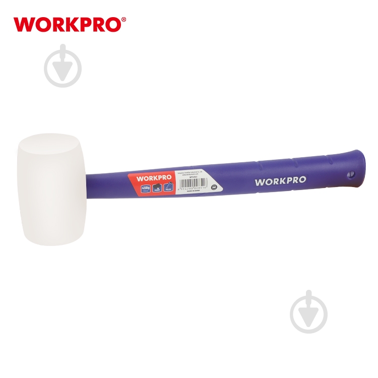 Киянка WORKPRO 450 гр белая пластиковая ручка PRO - фото 3
