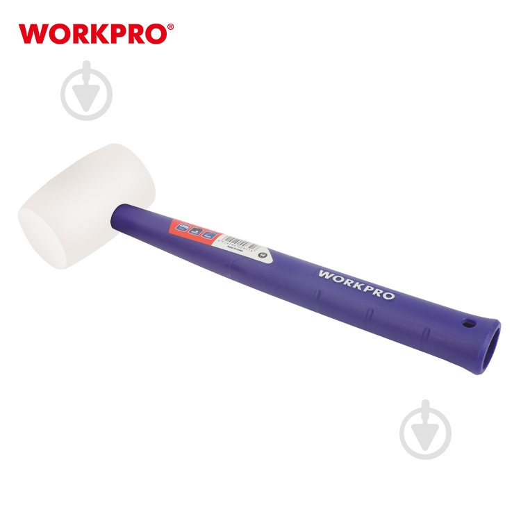 Киянка WORKPRO 450 гр белая пластиковая ручка PRO - фото 4