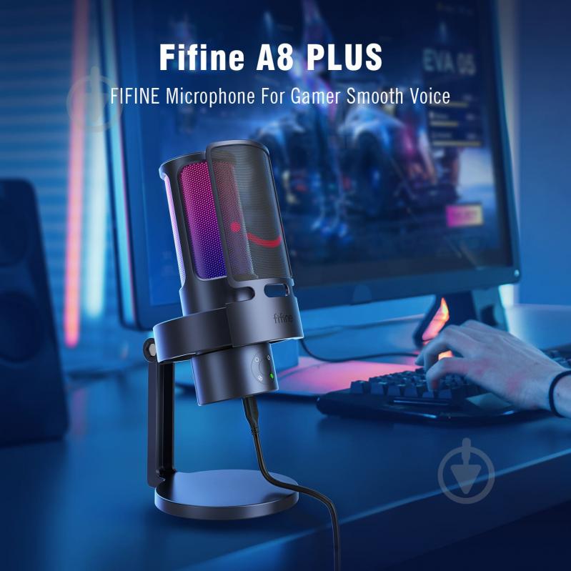 Микрофон FIFINE Ampliagame A8 Plus RGB (A8 PLUS) - фото 5