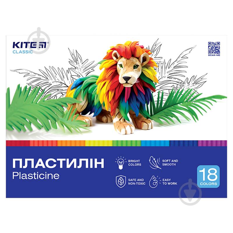 Набір пластиліну 18 кольорів 360 г Classic (K-085) KITE - фото 1