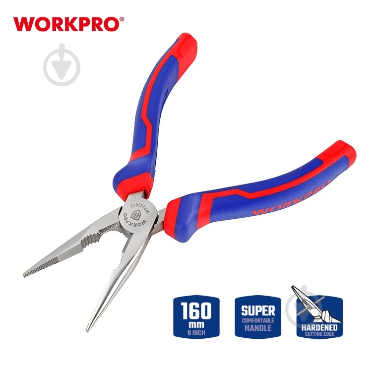 Длинногубцы WORKPRO 160 мм Ni-Fe PRO 1 шт. WP231012 - фото 3