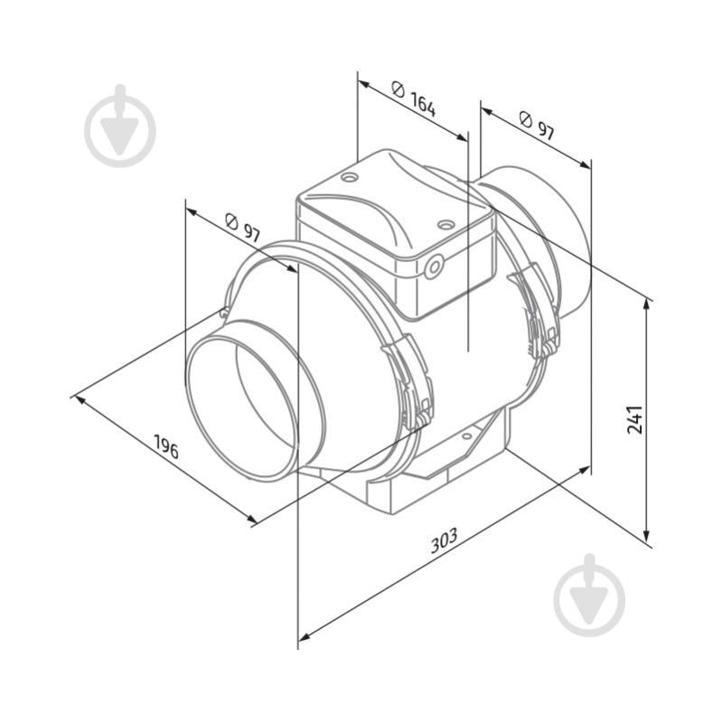 Вентилятор канальный Blauberg TURBO 100 T - фото 2