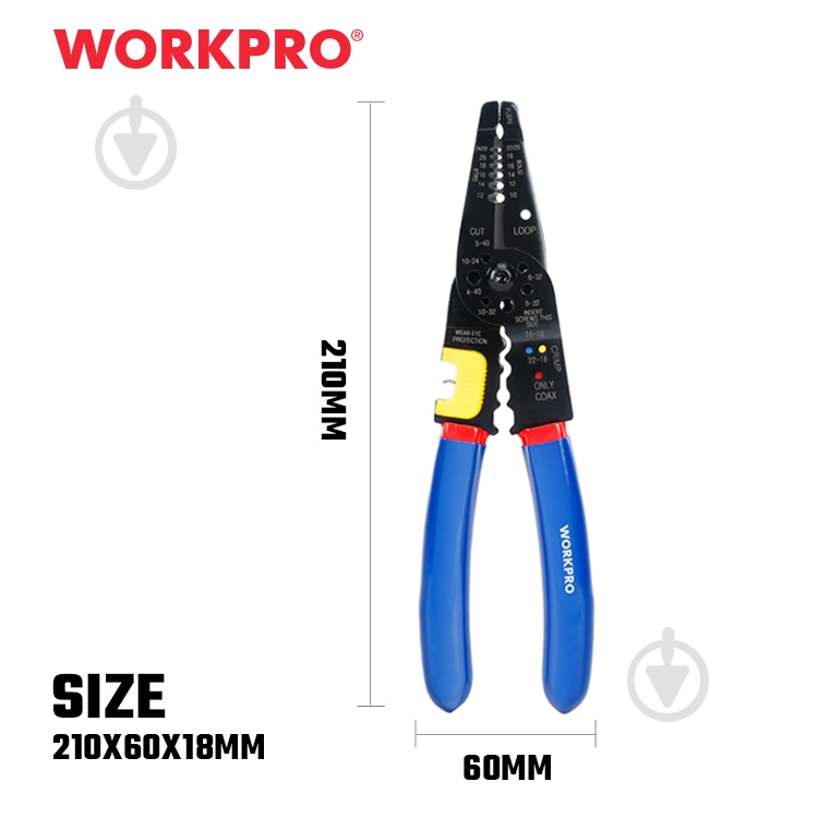 Кліщі обтискні WORKPRO 210 мм мультифункціональні PRO WP291009 - фото 4