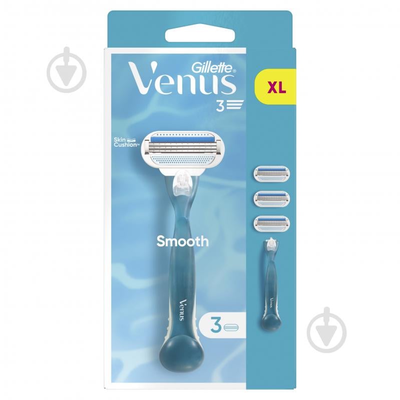 Набір для жінок Gillette Venus Smooth станок + змінні картриджі 3 шт. - фото 1