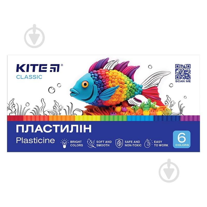 Набір пластиліну 6 кольорів 120 г Classic (K-081) KITE - фото 1