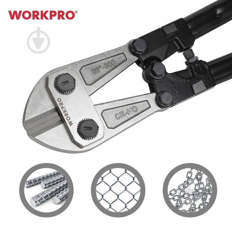 Болторез WORKPRO 900 мм CR-MO PRO 1 шт. WP216007 - фото 5