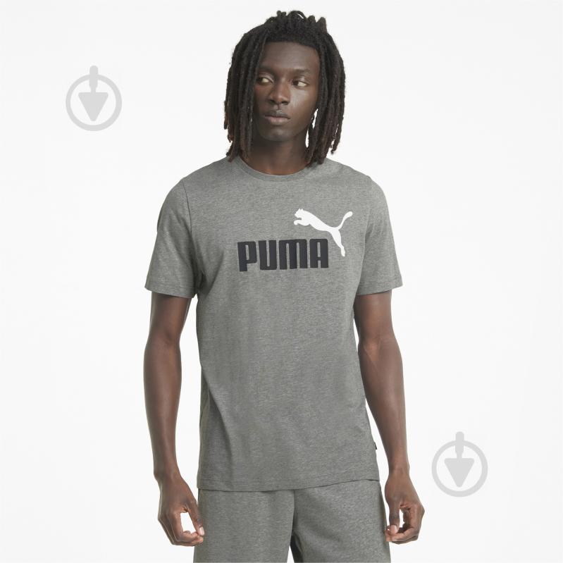 Футболка Puma ESS+ 2 Col Logo Tee 58675903 р.S серый - фото 1