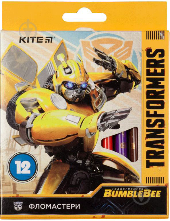 Фломастеры Transformers BambleBee 12 шт. TF19-047 KITE - фото 1