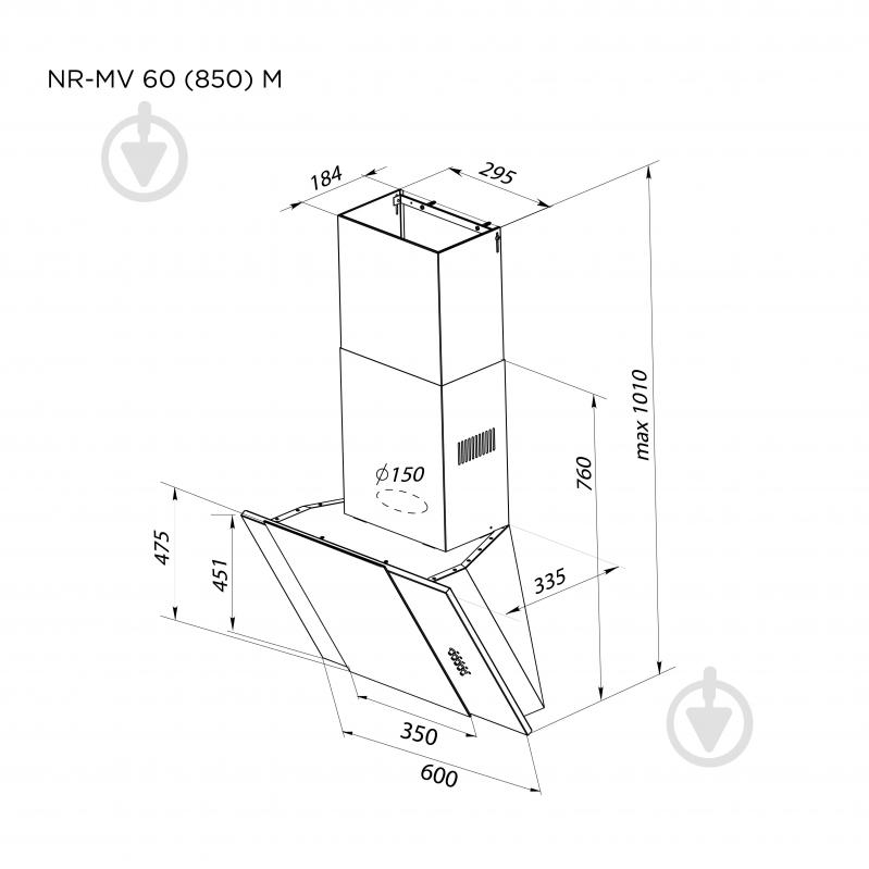 Вытяжка Pyramida NR-MV 60 (850) M BL - фото 7 Вытяжка Pyramida NR-MV 60 (850) M BL - фото 7
