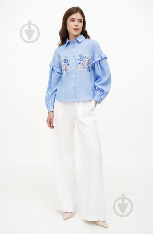 Блуза Галерея льна Истра р. 52 голубой 9347/52/435 - фото 3