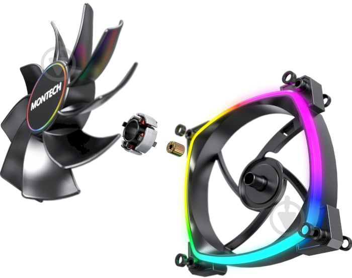 Набор вентиляторов для корпуса Montech RX120 PWM 3 in 1 Black - фото 10 Набор вентиляторов для корпуса Montech RX120 PWM 3 in 1 Black - фото 10