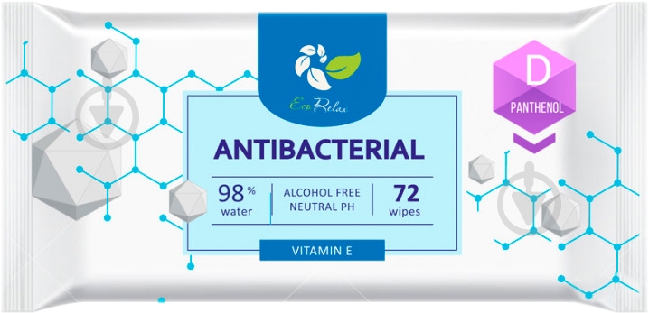 Влажные салфетки Eco Relax Антибактериальные 72 шт. - фото 1