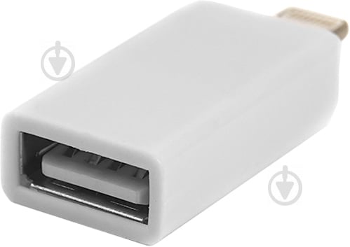 Перехідник PowerPlant OTG USB 2.0 - Lightning білий (CA910403) - фото 2