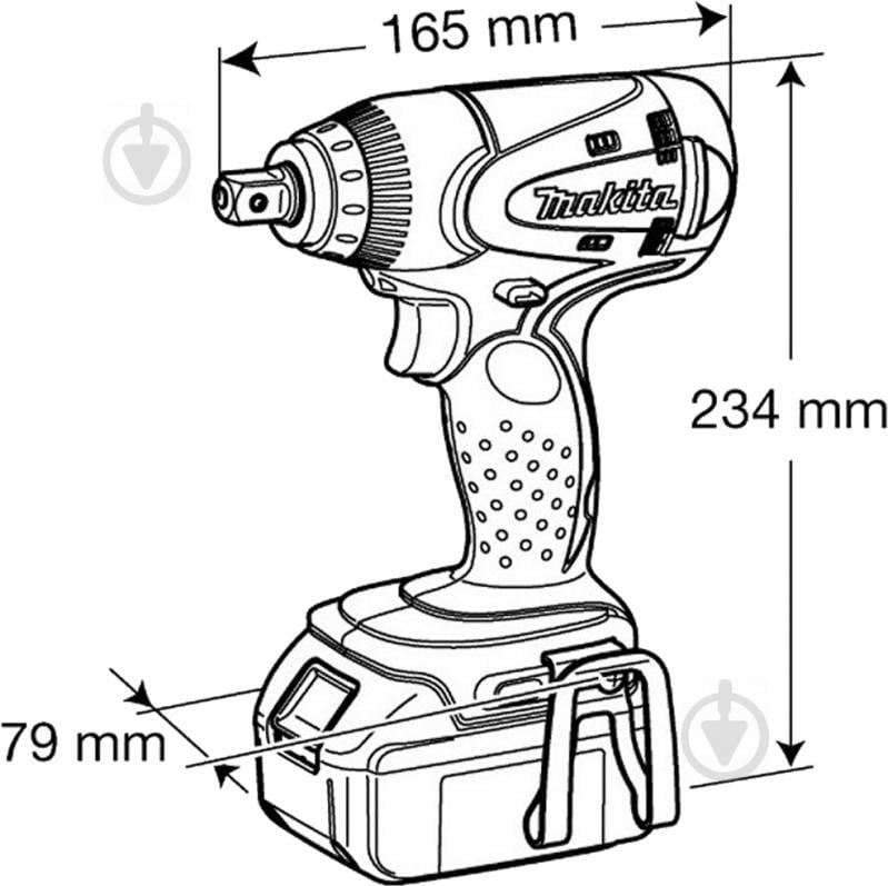 Гайковерт ударный аккумуляторный Makita BTW251Z - фото 12