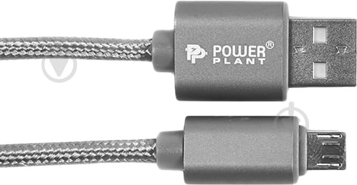 Кабель PowerPlant USB – microUSB 2 м серый USB 2.0 AM – Micro 2м - фото 2