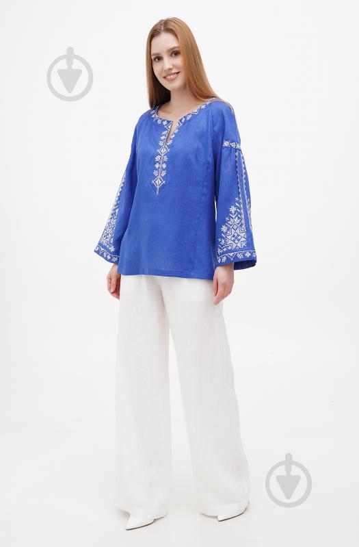 Блуза Галерея льна Одарка р. 54 синий 9333/54/1318 - фото 3 Блуза Галерея льна Одарка р. 54 синий 9333/54/1318 - фото 3