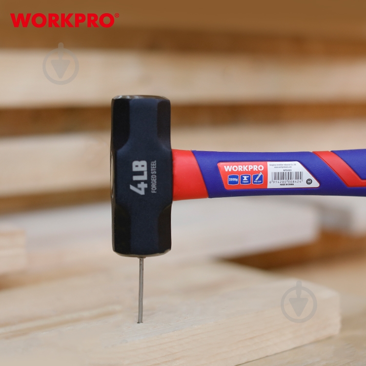 Кувалда WORKPRO 2000 гр стекловолоконная ручка PRO WP241033 - фото 6