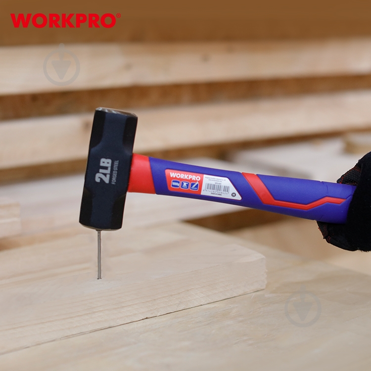 Кувалда WORKPRO 1000 гр стекловолоконная ручка PRO WP241031 - фото 6