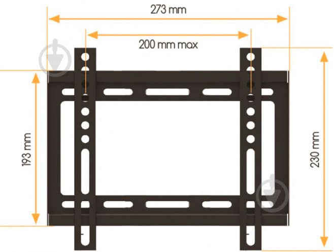 Кріплення Acclab AL-FR20/F фіксовані 17"-50" чорний - фото 3