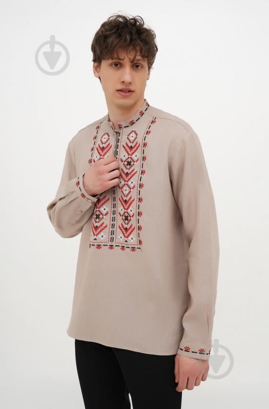 Рубашка Галерея льна Ясен серый р. 46 - фото 1