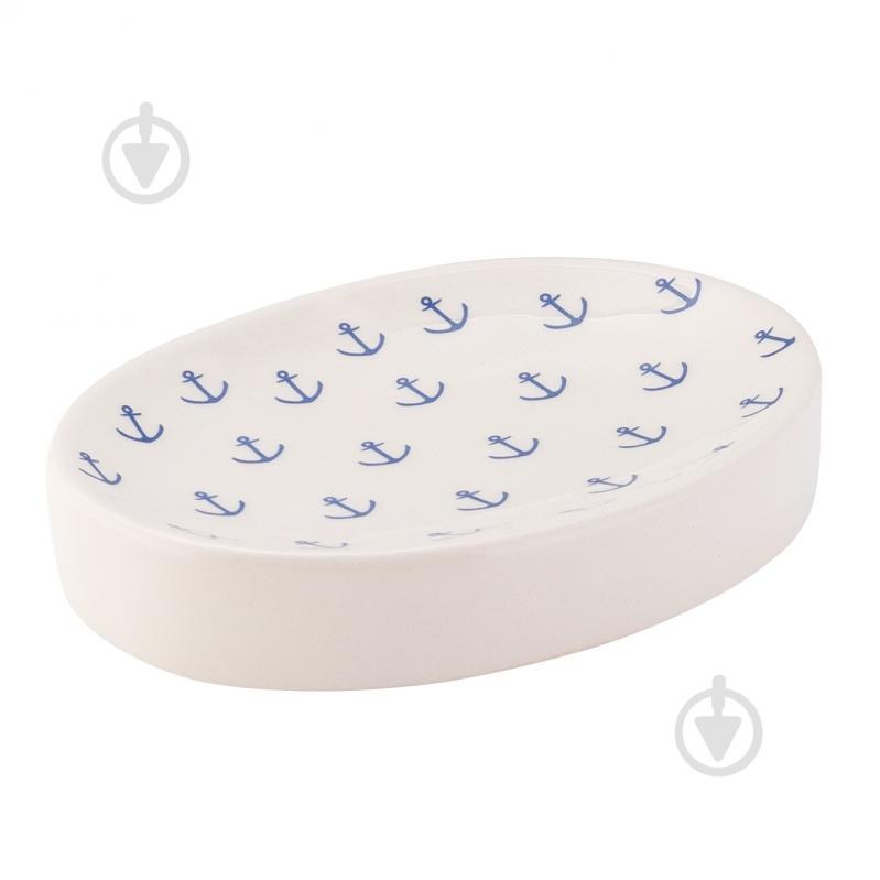 Мыльница Axentia Якорь белая доломит 132756 - фото 1