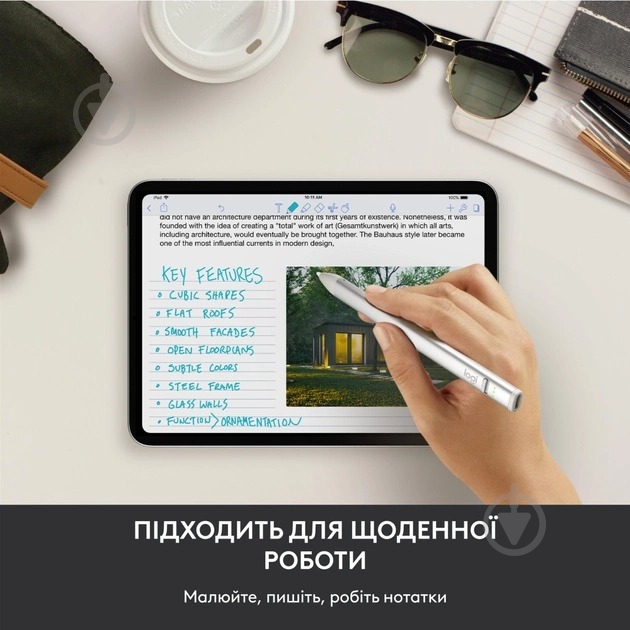 Стилус Logitech Crayon для Apple iPad USB-C Silver (L914-000074) - фото 7