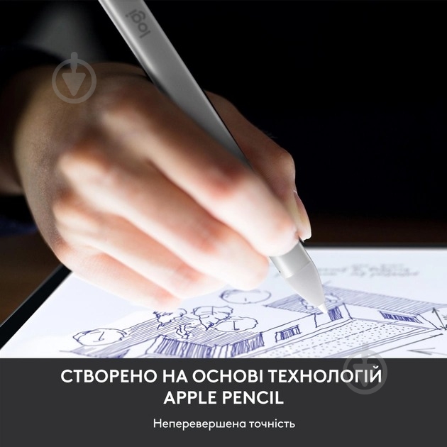 Стилус Logitech Crayon для Apple iPad USB-C Silver (L914-000074) - фото 2