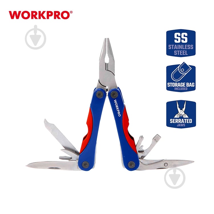 Мультитул WORKPRO 12-в-1 WP382017 - фото 3