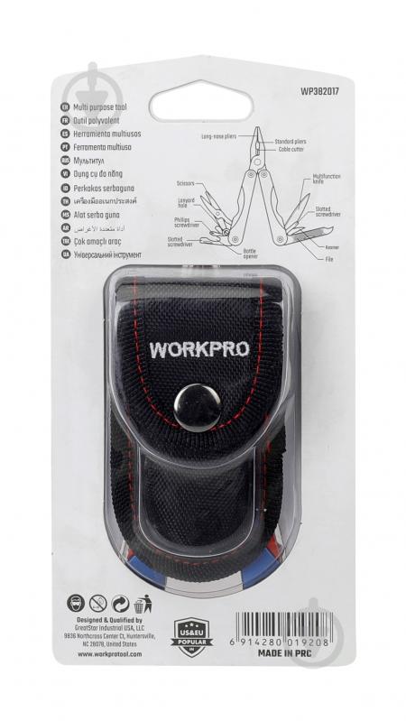 Мультитул WORKPRO 12-в-1 WP382017 - фото 6