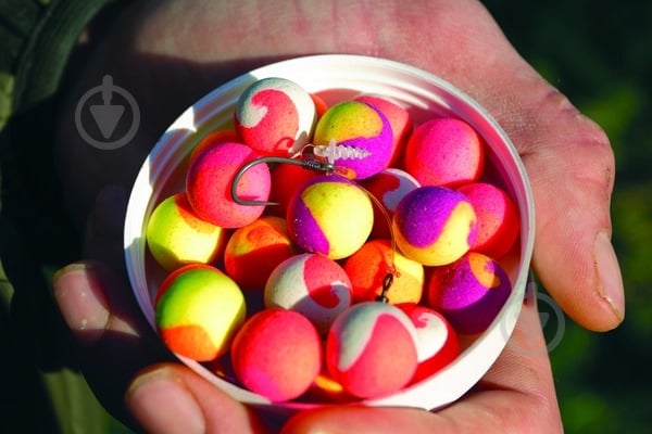 Плавающие бойлы Pop-Up Dynamite Baits Two Tone Fluro's Plum & Pineapple 15мм 100 г слива/ ананас - фото 3