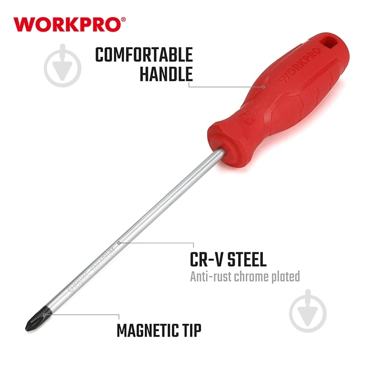 Набор отверток WORKPRO CR-V 6 шт. WP200501 - фото 3