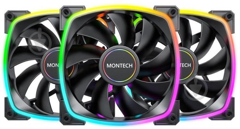 Набор вентиляторов для корпуса Montech AX120(B3I1) Black - фото 1 Набор вентиляторов для корпуса Montech AX120(B3I1) Black - фото 1