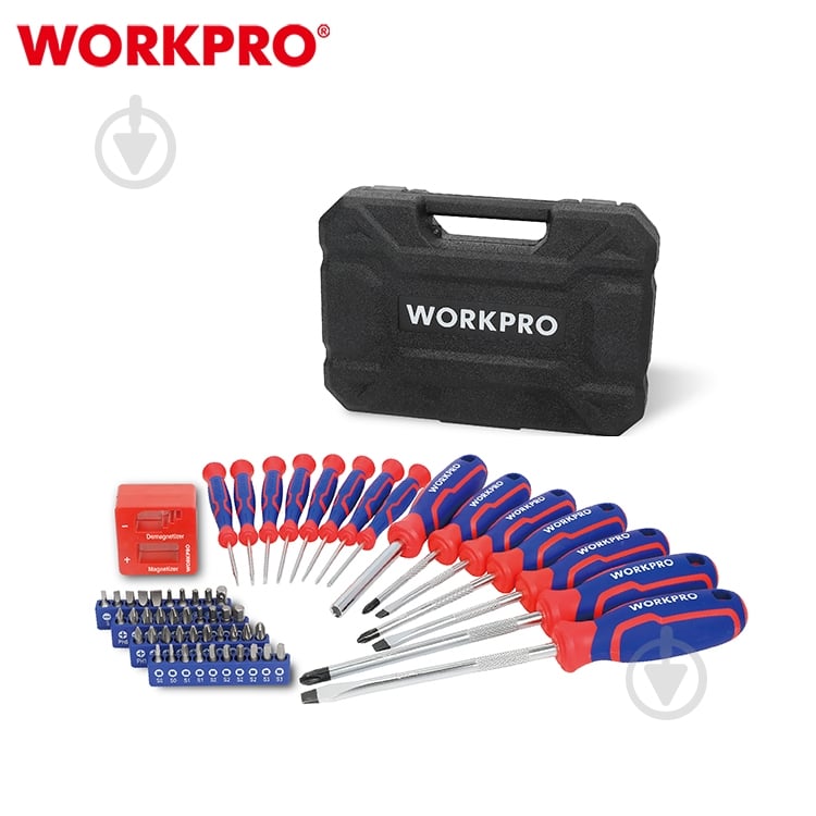 Набор отверток и головок WORKPRO PRO 56 пр. WP200518 - фото 3