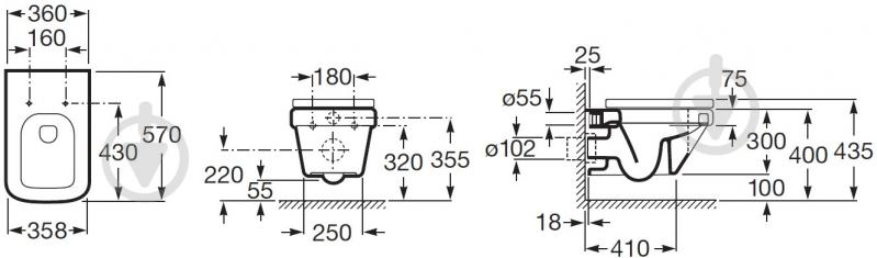 Унитаз подвесной ROCA Dama-N 346787000 - фото 3