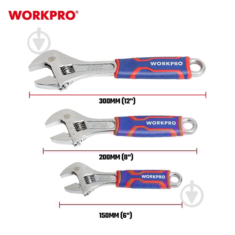 Ключ 3 шт. CR-V PRO WORKPRO WP202515 WP202515 - фото 5 Ключ 3 шт. CR-V PRO WORKPRO WP202515 WP202515 - фото 5