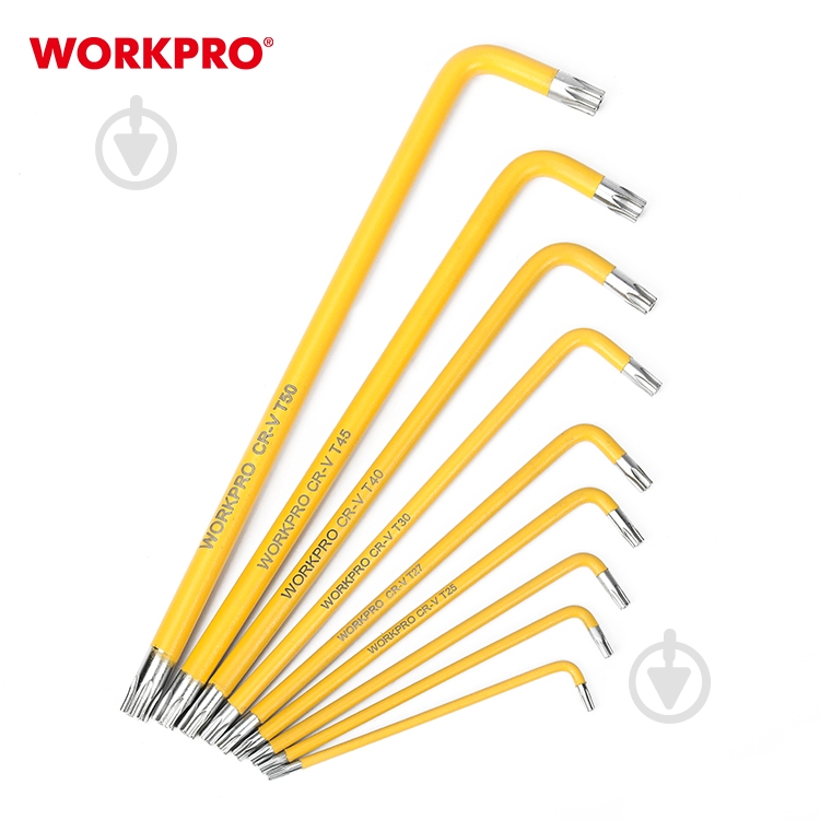 Набор ключей шестигранных WORKPRO TORX CR-V PRO PLUS WP222008 - фото 7