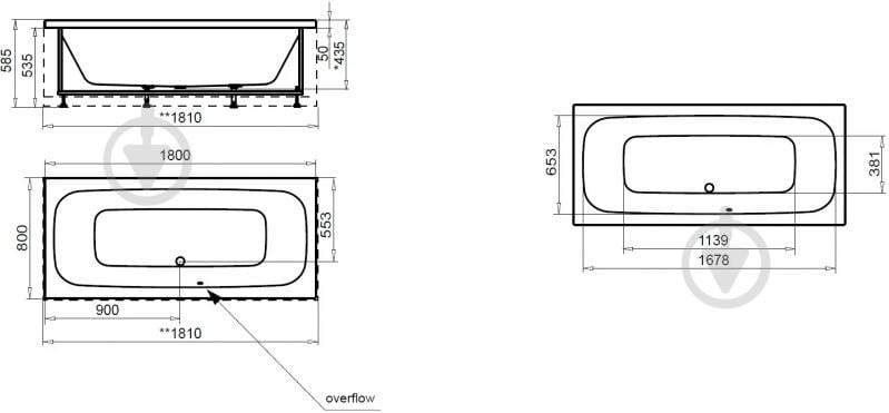 Ванна акрилова AM.PM Sense W75A-180-080W-AU 180х80 см - фото 7