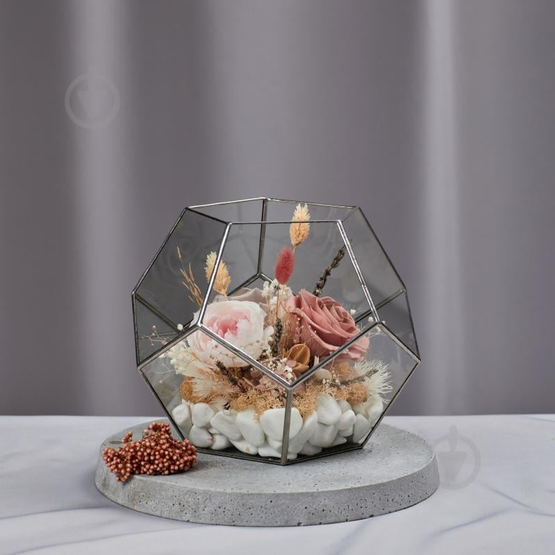 Флорариум Floretta Нежность рассвета (с живыми стабилизированными цветами 24x24 см) - фото 1 Флорариум Floretta Нежность рассвета (с живыми стабилизированными цветами 24x24 см) - фото 1