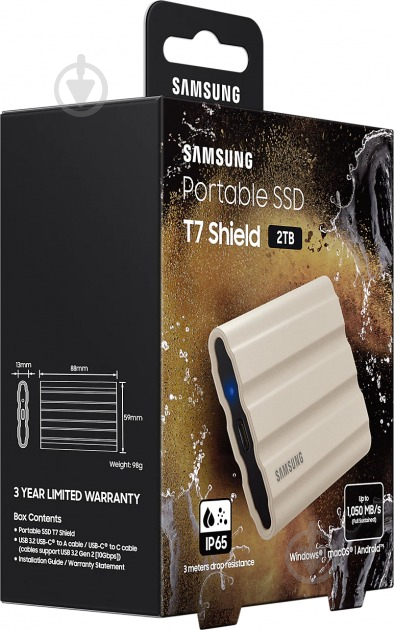 SSD-накопичувач Samsung T7 Shield Beige 2000GB USB Type-C (MU-PE2T0K/EU) - фото 14