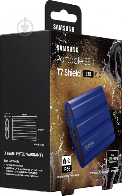 SSD-накопичувач Samsung T7 Shield Blue 2000GB USB Type-C (MU-PE2T0R/EU) - фото 13