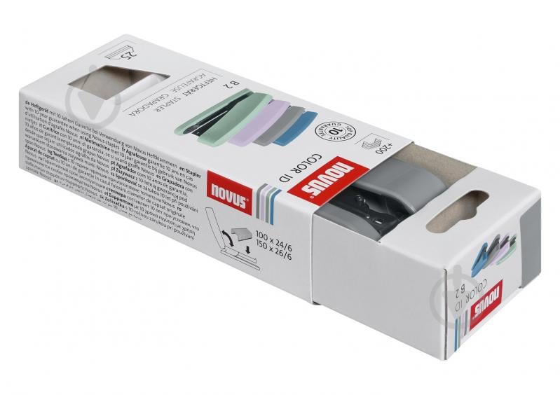 Степлер B2 COLOR ID блестящий серый Novus - фото 4