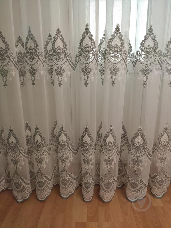 Тюль Індіана з вишивкою 600x290 сірий Декор-ін - фото 4