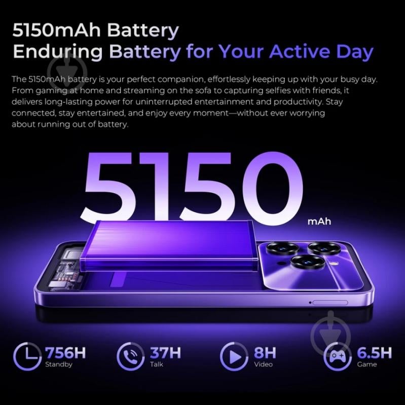 Смартфон Oukitel C6 5G 8/256GB black (C6_5G_BK) - фото 4