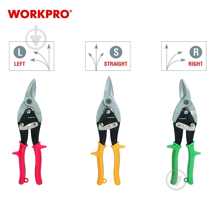 Набір ножиць по металу WORKPRO - фото 3 Набір ножиць по металу WORKPRO - фото 3