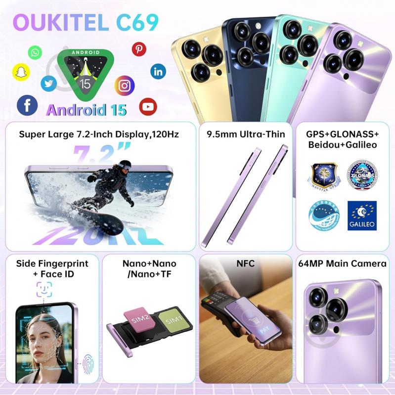 Смартфон Oukitel C69 8/256GB black (C69_8_256_BK) - фото 4 Смартфон Oukitel C69 8/256GB black (C69_8_256_BK) - фото 4