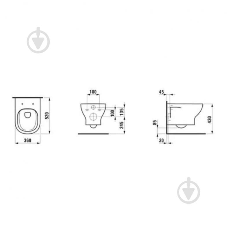 Унітаз підвісний Laufen Lua Basic Rimless H8660810000001 - фото 2