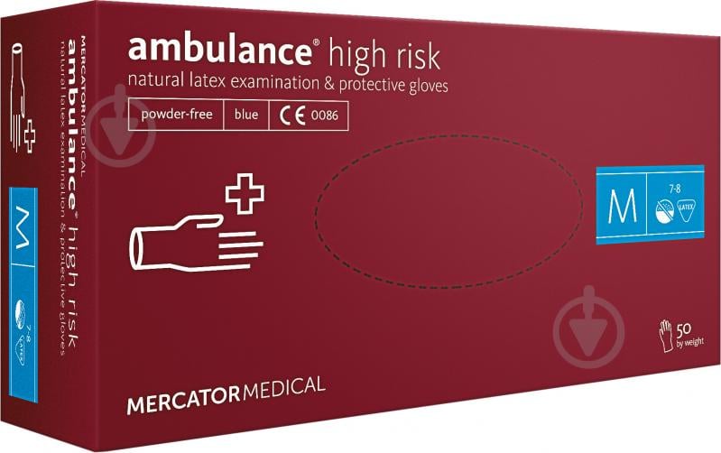 Рукавички медичні Mercator Medical Ambulance High Risk латексні нестерильні неприпудренні M 50 шт./уп. - фото 1