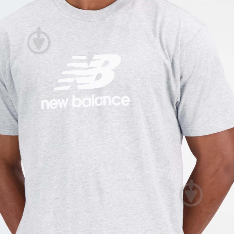 Футболка New Balance ESSENTIALS STACKED LOGO MT31541AG р.XL серый - фото 5